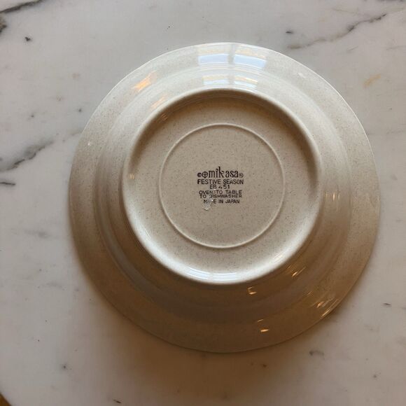 Vintage Mikasa Festive Season EB 451 Set Of 4 Cereal Soup Bowls 8” Jingle Bells - Picture 3 of 6